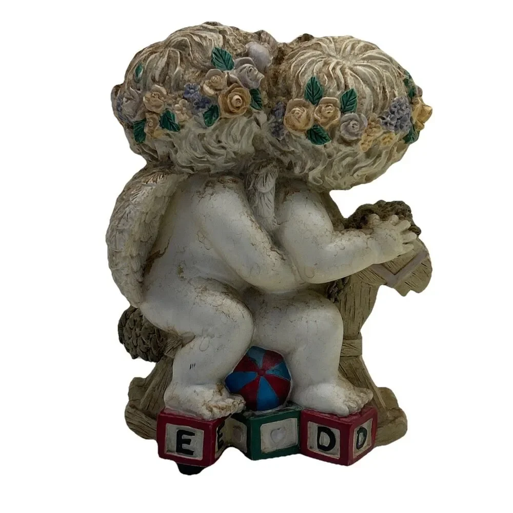 Lot Of 2 - Creative Treasures Twin Cherubs - Baby Decor -‎ VGC